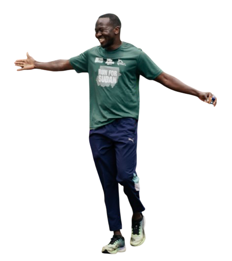 Koumi running at the Run for Sudan event